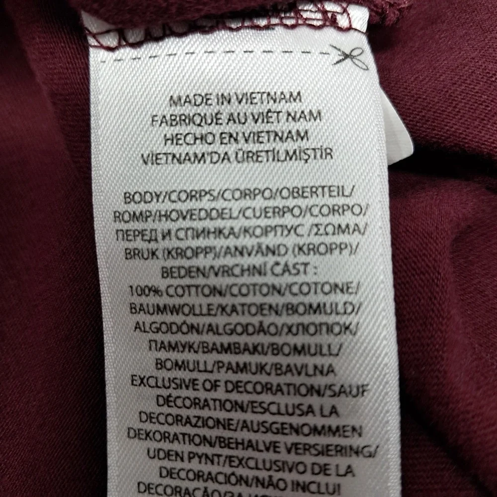 Polo Ralph Lauren Mens Small Maroon Red Long Sleeve Hooded T-Shirt Spellout Logo